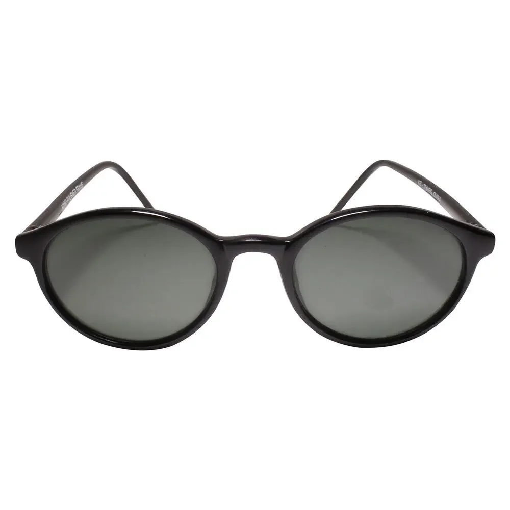 Hippie Deadstock True Genuine Vintage Black Small Oval Sunglasses